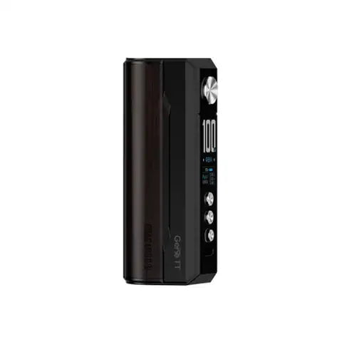 Voopoo Drag M100S Vape Mod Black & Darkwood On White Background