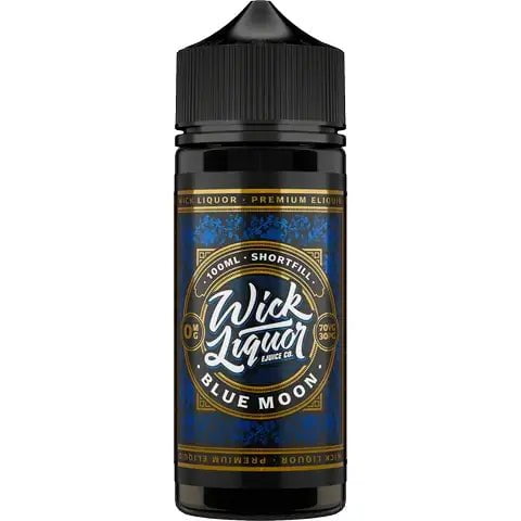 Wick Liquor 100ml Shortfill Juice Range Blue Moon On White Background