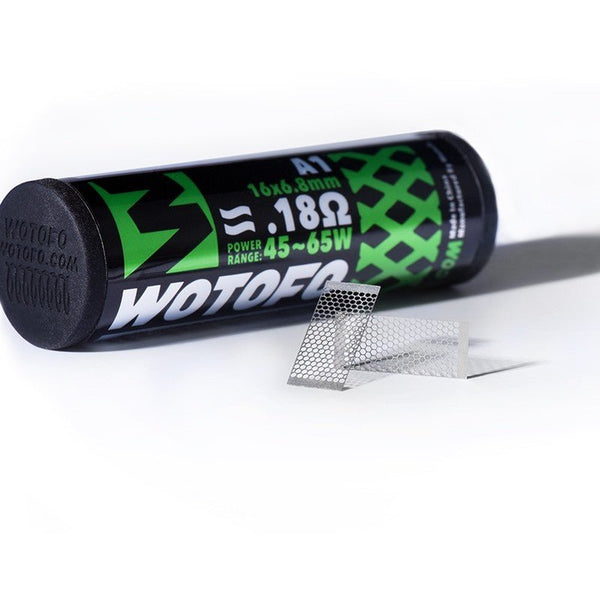 Wotofo Mesh-Style Multi Hole 0.18ohm Mesh Strips On White Background