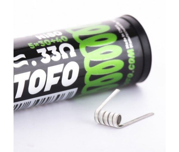 Wotofo Quint Core Fused Clapton Prebuild Coil 0.33ohm 5pcs/pack On White Background