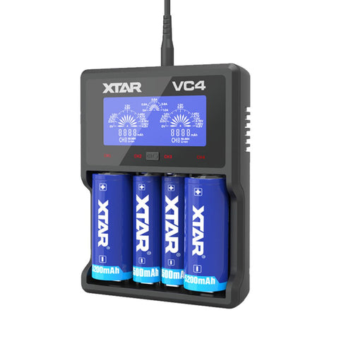 XTAR VC4 Ni - Mh Li - ion Battery Charger On White Background