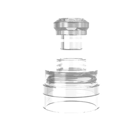 Yachtvape Claymore RDA Cap with Drip Tip Clear On White Background