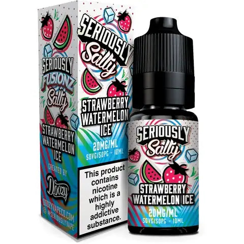 Doozy Seriously Fusionz Nic Salt E-Liquid strawberry watermelon ice on white background