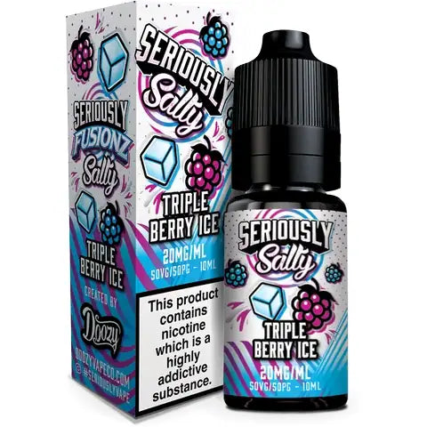 Doozy Seriously Fusionz Nic Salt E-Liquid triple berry ice on white background