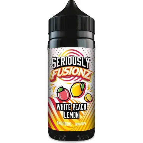 Doozy Seriously Fusionz white peach lemon 100ml Bottle on white background