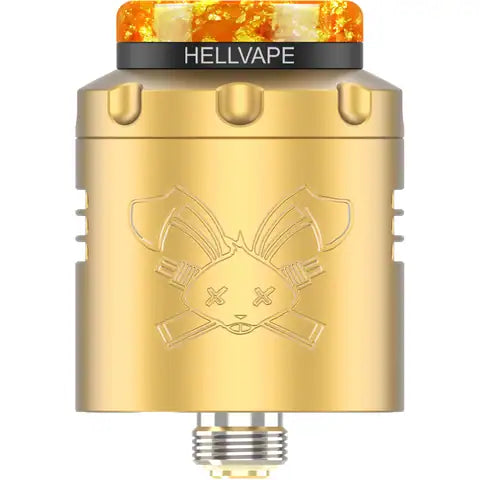 Hellvape Dead Rabbit 3 RDA 6th Anniversary Edition Gold Black On White Background