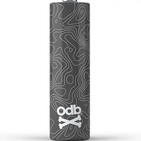 ODB Wrap black damascus 21700 battery wrap on 21700 Battery on white background