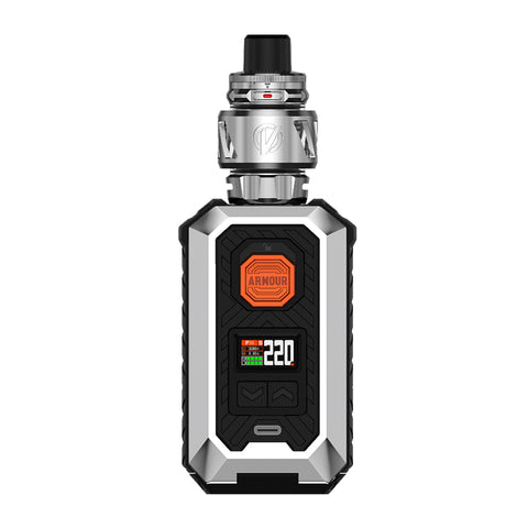 Silver Vaporesso Armour Max Kit On White Background