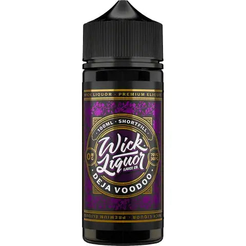 Wick Liquor 100ml Shortfill Juice Range Deja Voodoo On White Background