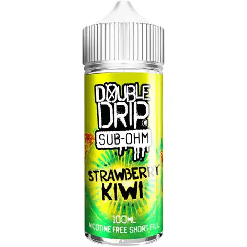 Double Drip 100ml Shortfill E-Liquid Strawberry Kiwi On White Background