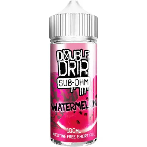 Double Drip 100ml Shortfill E-Liquid Watermelon On White Background