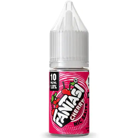 Fantasi cherry 10mg nic salt 10ml bottle on white background