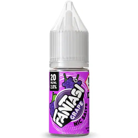 Fantasi grape nic salt 10ml bottle on white background