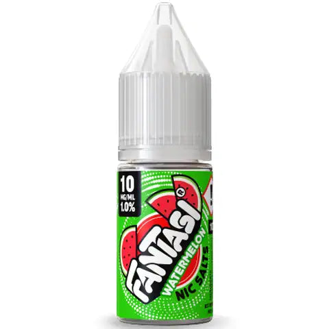 Fantasi watermelon 10mg nic salt 10ml bottle on white background