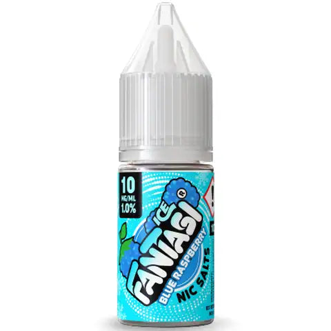 Fantasi Ice blue raspberry 10mg nic salt 10ml bottle on white background