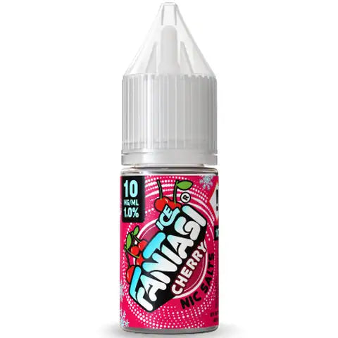 Fantasi Ice cherry 10mg nic salt 10ml bottle on white background