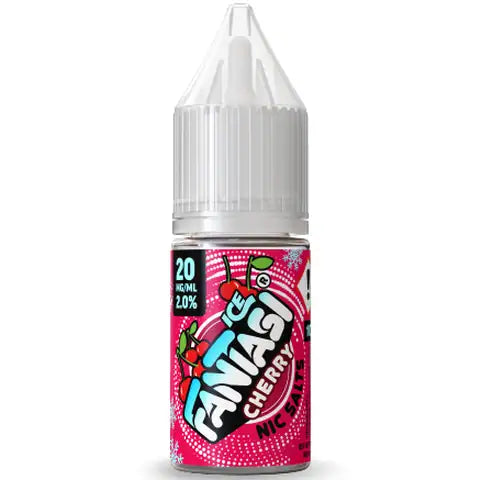 Fantasi Ice cherry 20mg nic salt 10ml bottle on white background