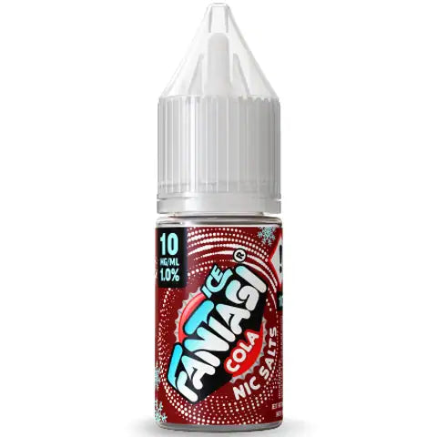 Fantasi Ice cola 10mg nic salt 10ml bottle on white background