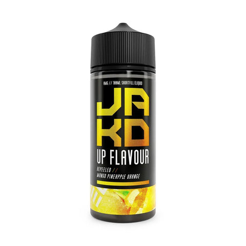 jakd mango pineapple orange repeeled 100ml shortfill on white background