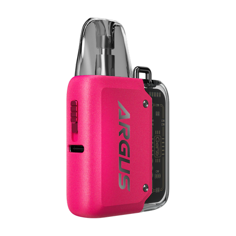 voopoo argus p1 kit passion pink on black background